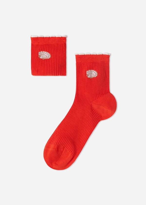 Kurze Socken für Mädchen mit maritimem Motiv