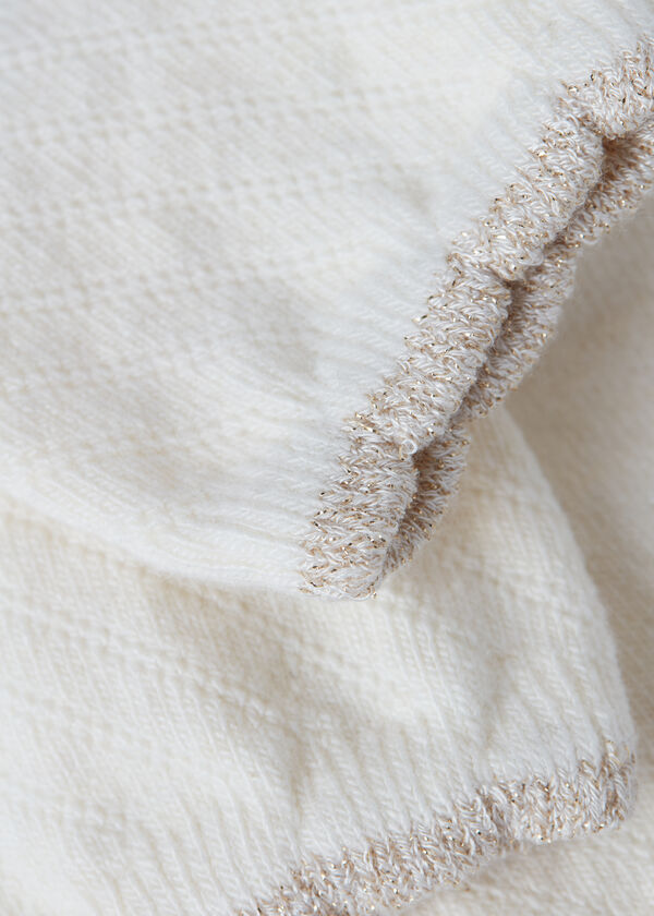 Glitter Trim Short Socks with Cashmere
