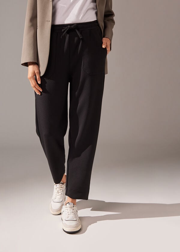 Modal Trousers with Pockets and Drawstring