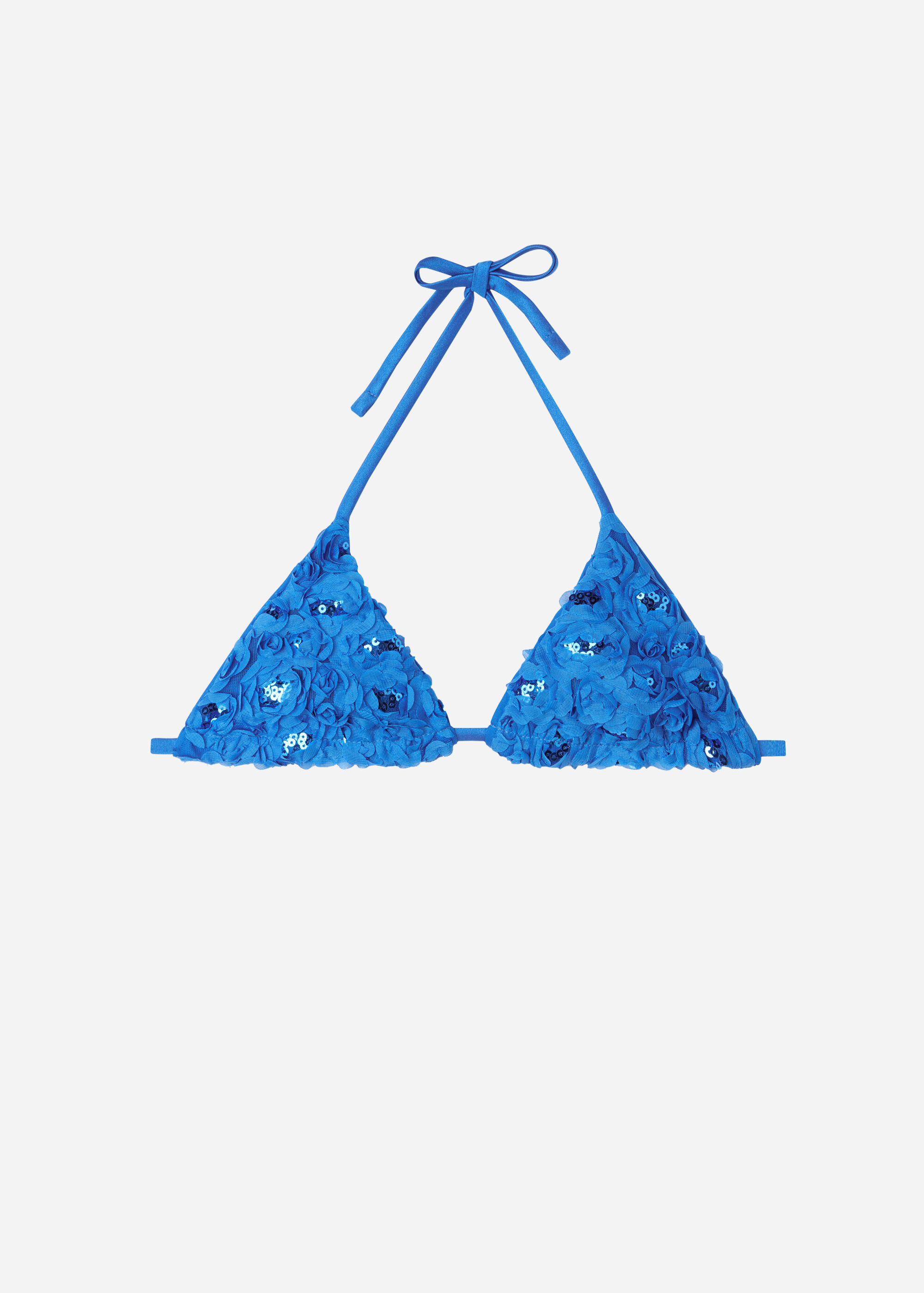 Triangle String Floral Sequin Swimsuit Top Parigi