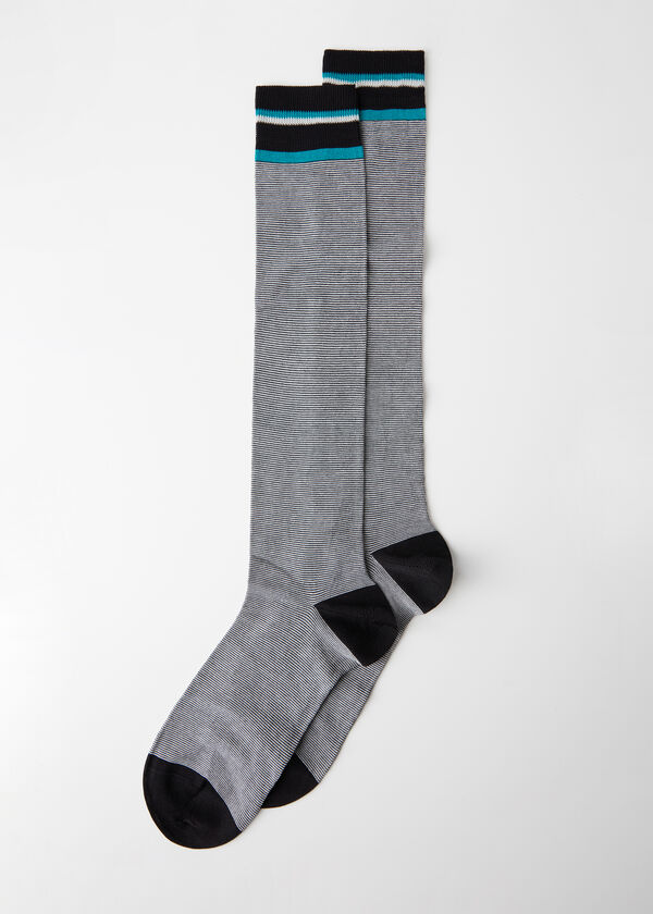 Calcetines Largos Micro Rayas de Hombre