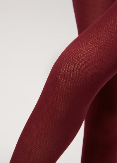 60-denové nepriehľadné pančuchové nohavice so šesťuholníkovým vzorom Eco