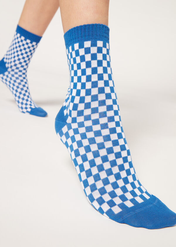 Check Pattern Short Socks