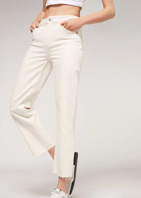 Proste jeansy cropped