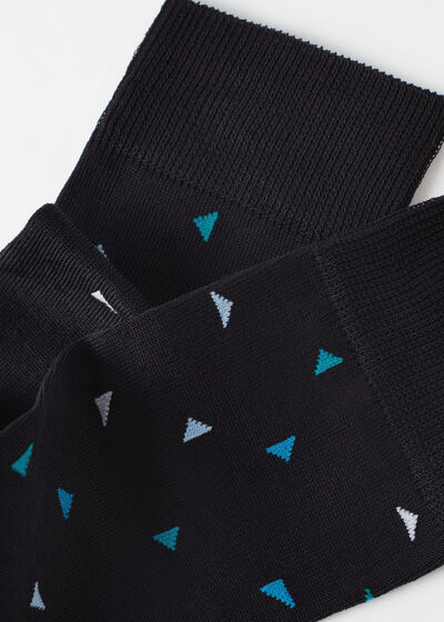 Chaussettes basses à motifs de triangles pour homme