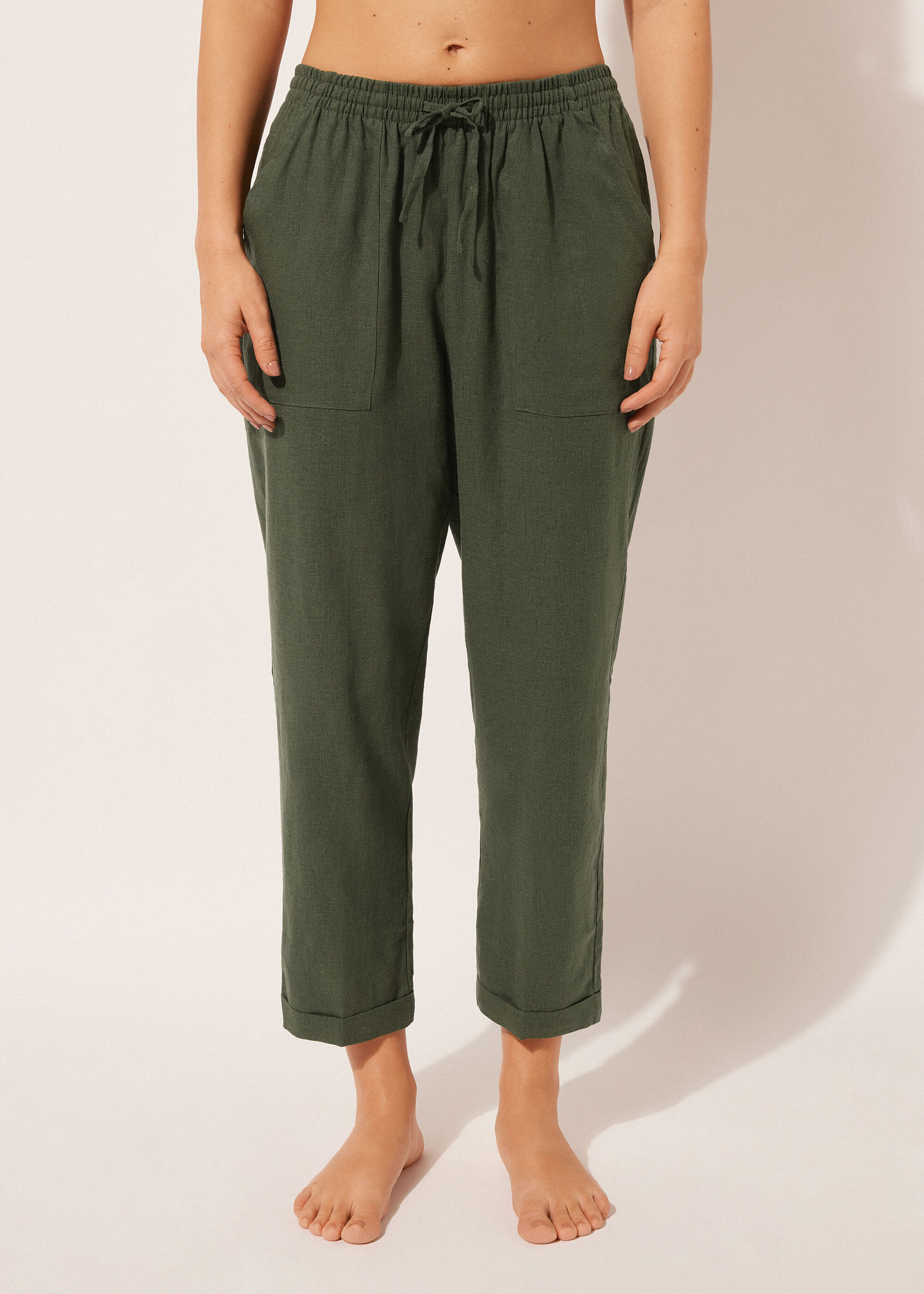 Linen and Viscose Trousers