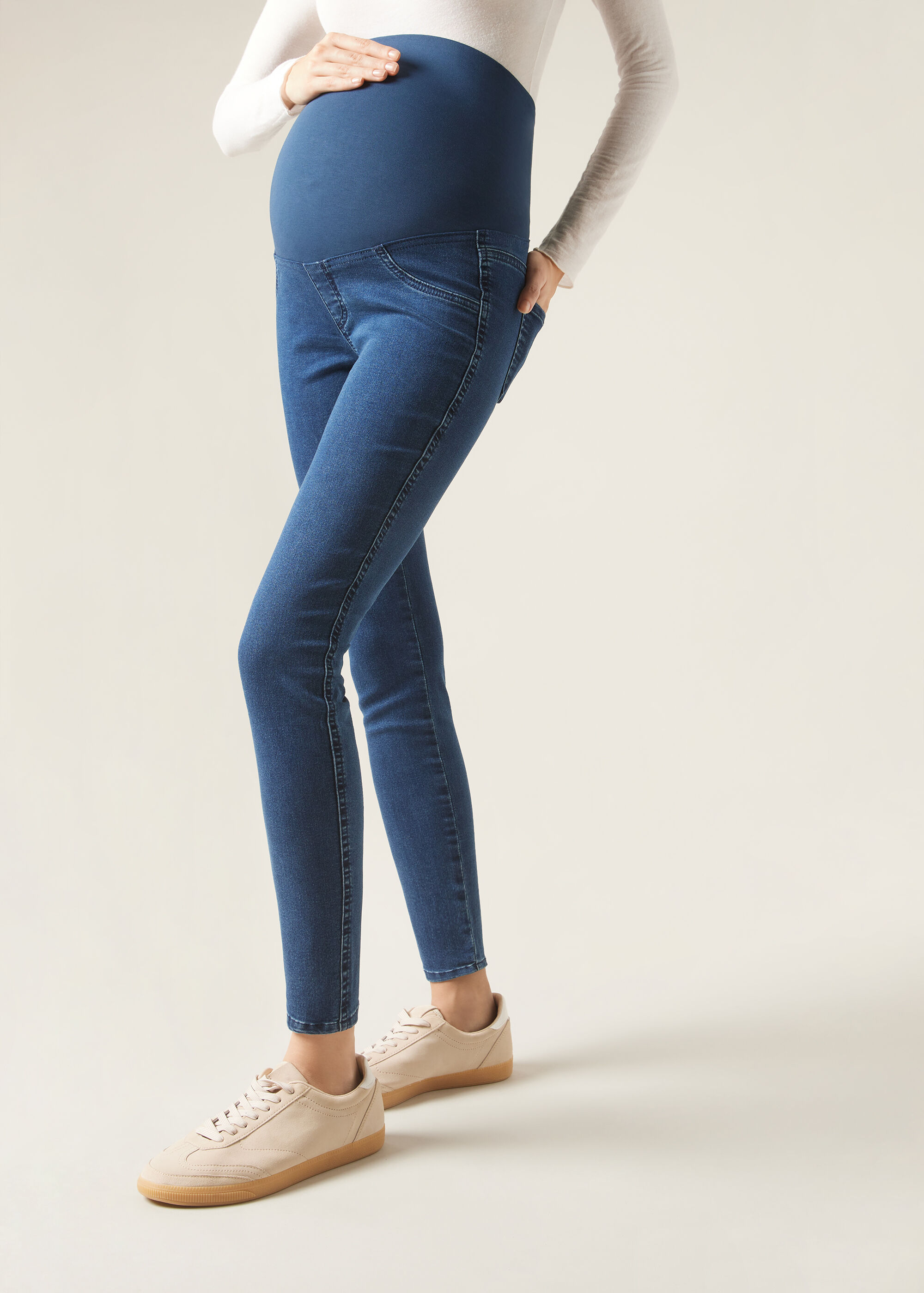 Legginsy jeansowe Maternity
