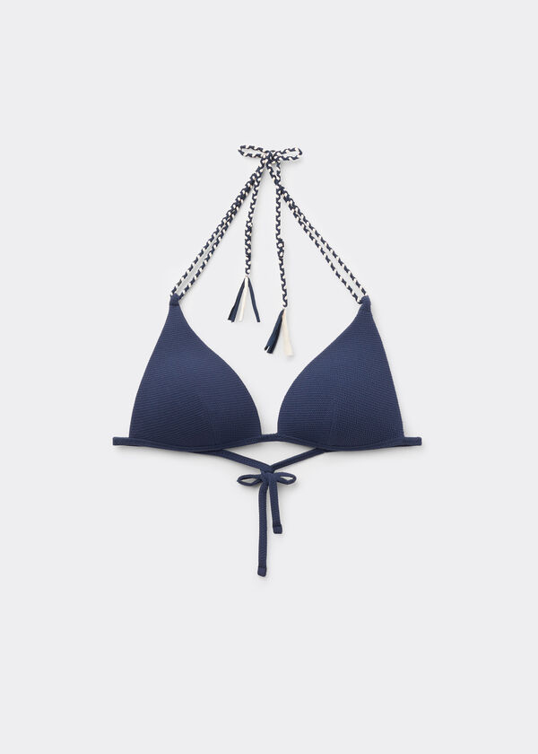 Triangle Bikini Top Crinkle Twist
