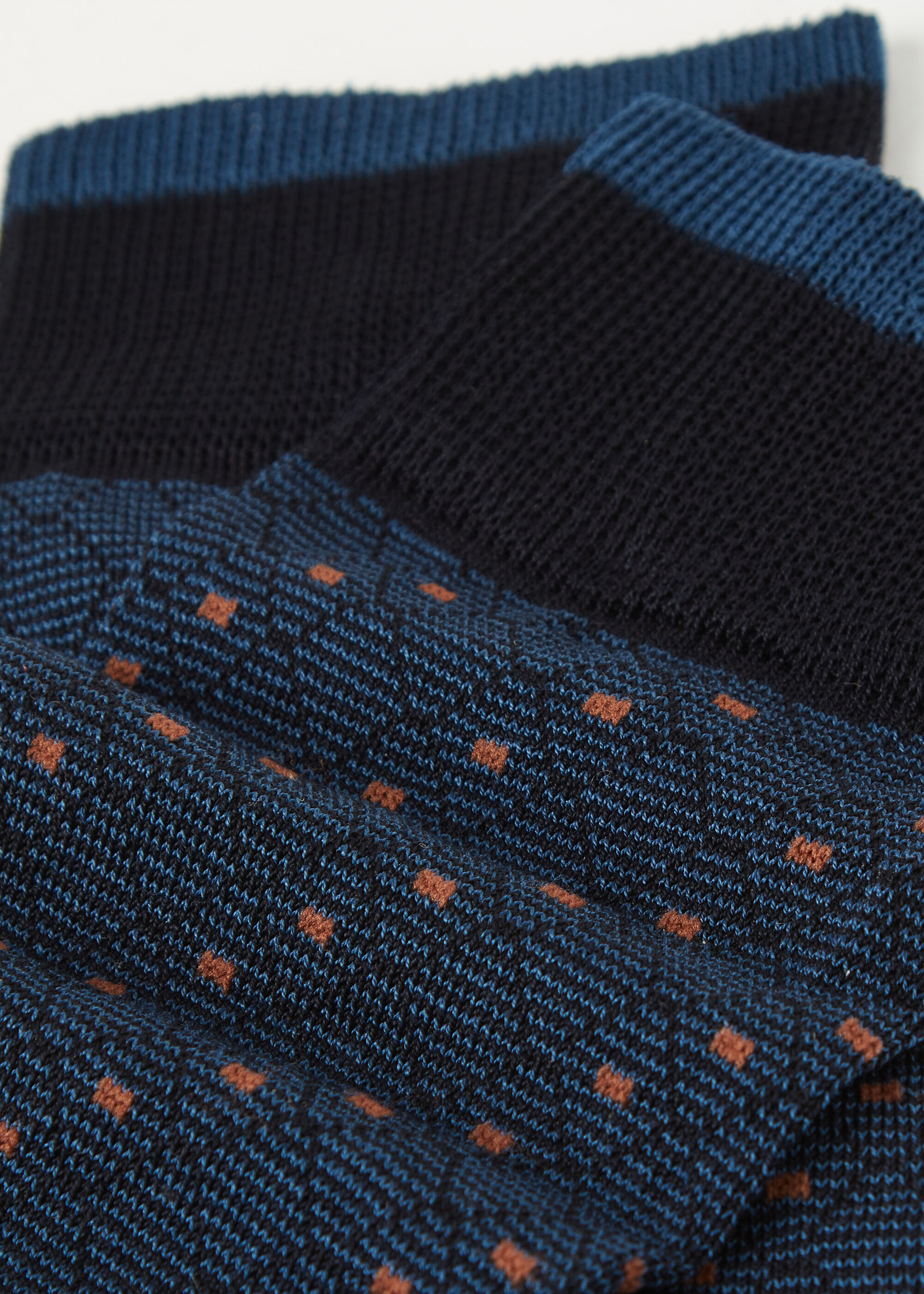 Meias Curtas Jacquard com Losangos para Homem