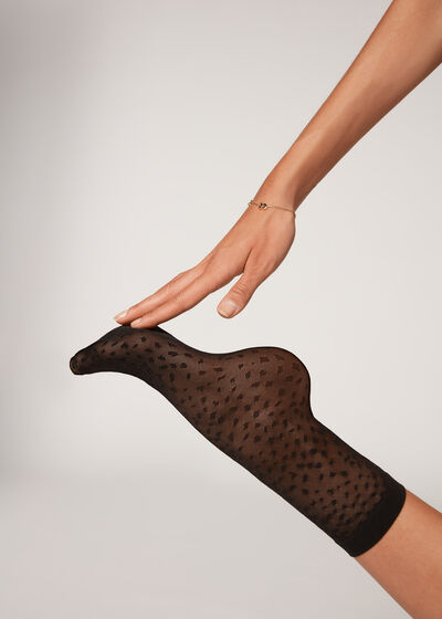Krátké síťované skvrnité ponožky Eco