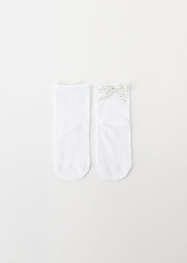 Girls’ Glitter Bow Short Socks