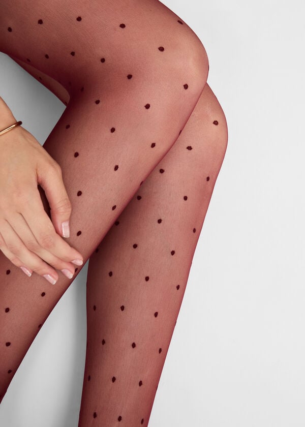 Sheer polka dot tights