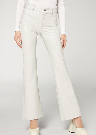 Coated Thermal Flare Leggings