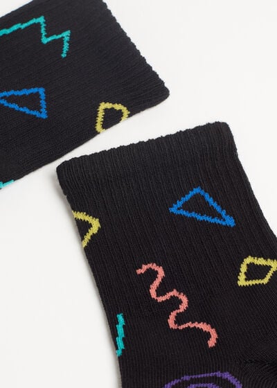 Detské krátke ponožky s celoplošným vzorom
