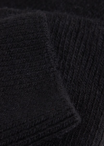Ribbed Cashmere Long Socks