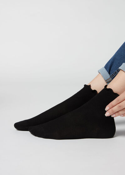 Ribbed Cotton Ankle Socks