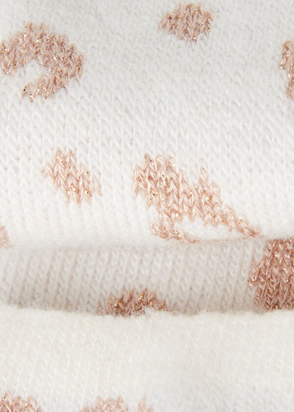 Cashmere Blend Short Socks with Animal Glitter