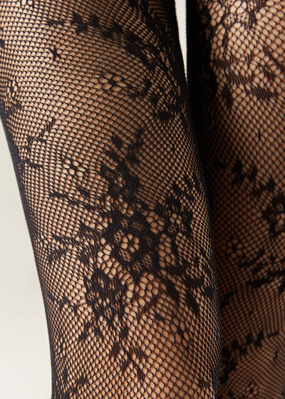 Floral Fishnet Tights