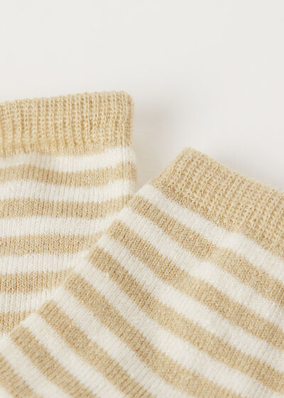 Striped Linen Short Socks