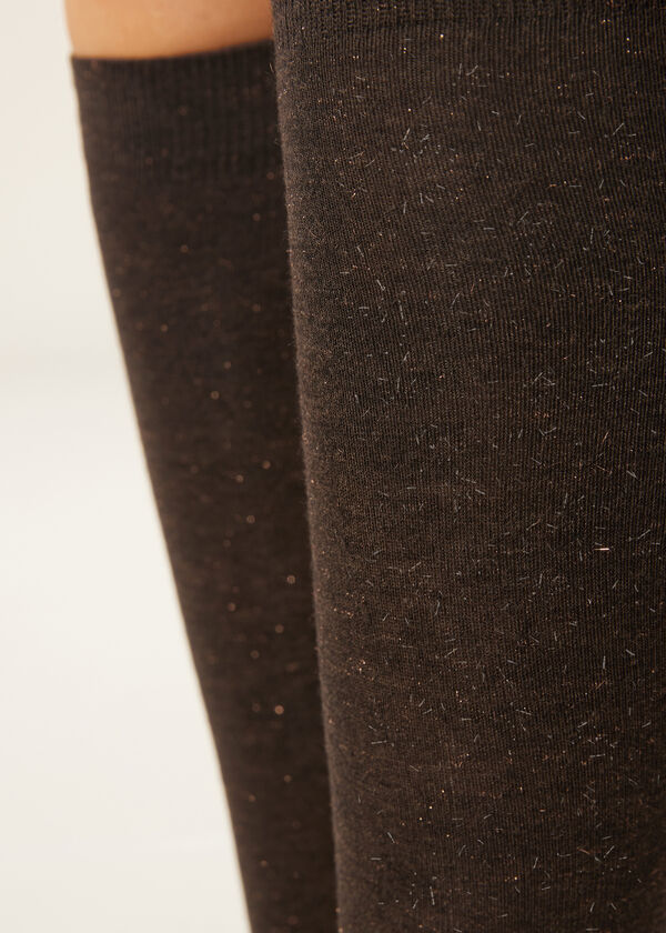 Glitter Long Socks with Cashmere
