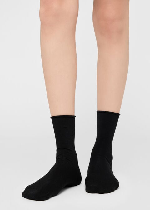 Chaussettes Courtes à Bords Francs en Coton