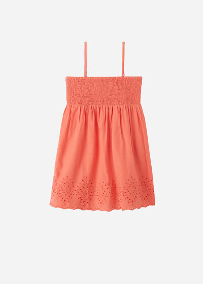 Robe fille avec dentelle anglaise