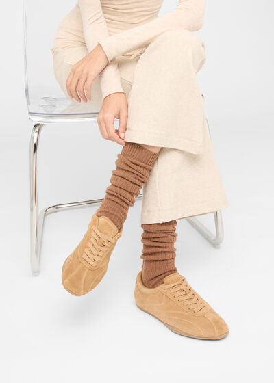 Long Ribbed Socks with Wool and Cashmere