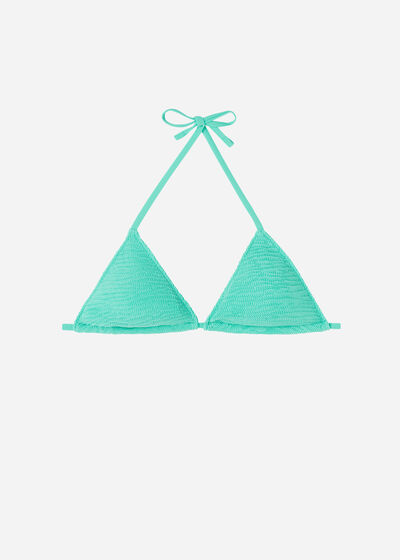 Háromszög Fazonú Bikini Felső Kivehető Kosárbéléssel Crinkle Waves