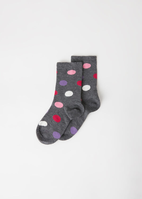 Krátké dětské ponožky s puntíky