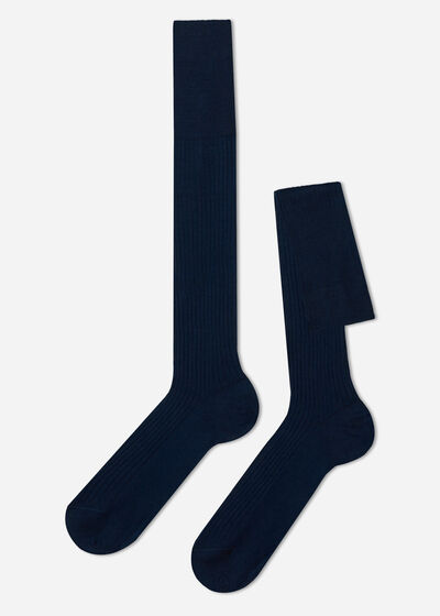 Men’s Long Ribbed Lisle Thread Socks