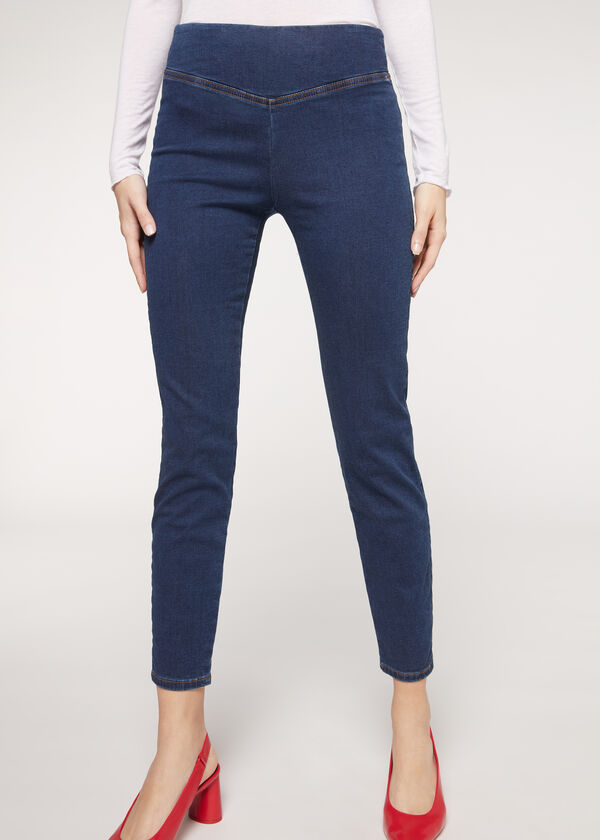 Skinny Thermal Denim Leggings