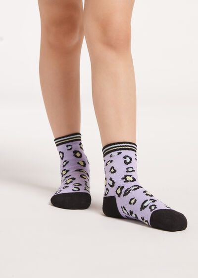 Krátké dívčí ponožky se zvířecím vzorem