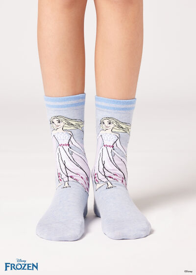 Dievčenské krátke ponožky s motívom Ľadového kráľovstva Disney