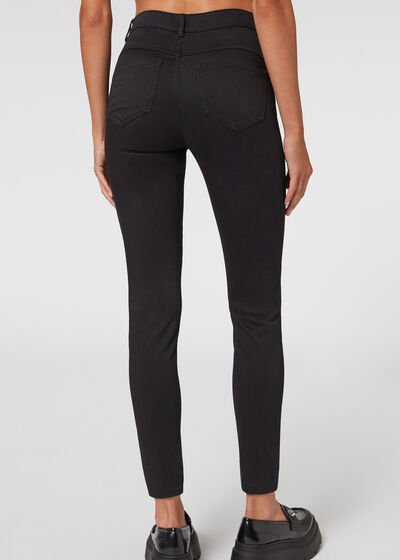 Skinny Push-up-Jeans aus Soft-Touch-Gewebe mit hohem Bund