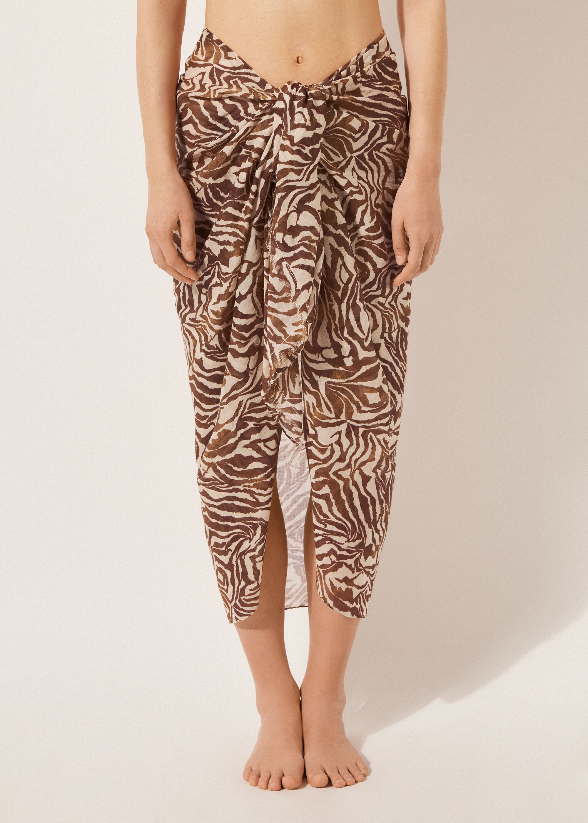 Langer Pareo mit Animal-Muster
