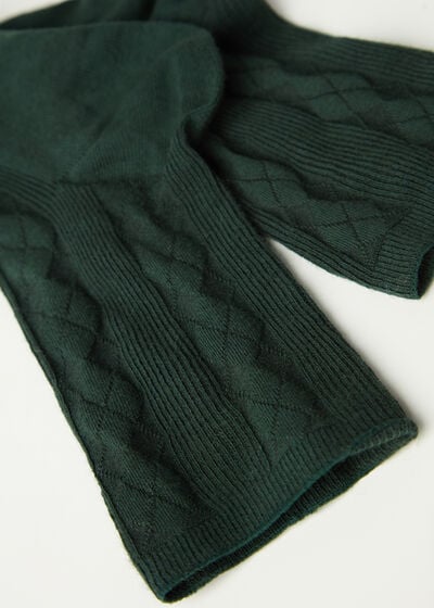 Diamond-Patterned Wool Short Socks