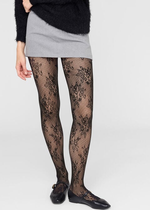 Strumpfhose aus Blumenspitze