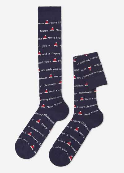 Pánske dlhé ponožky s vianočným motívom z kolekcie pre celú rodinu
