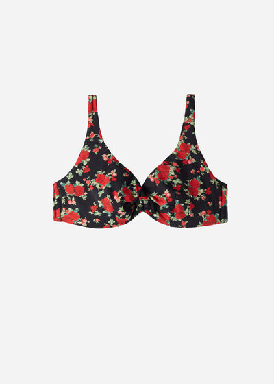 Rose Animal Print Balconette Bikini Top Nizza
