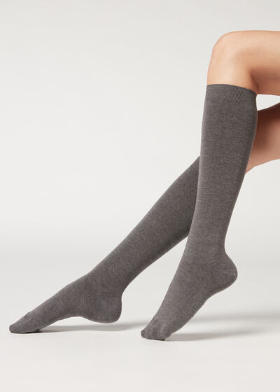 Lange Socken mit Cashmere