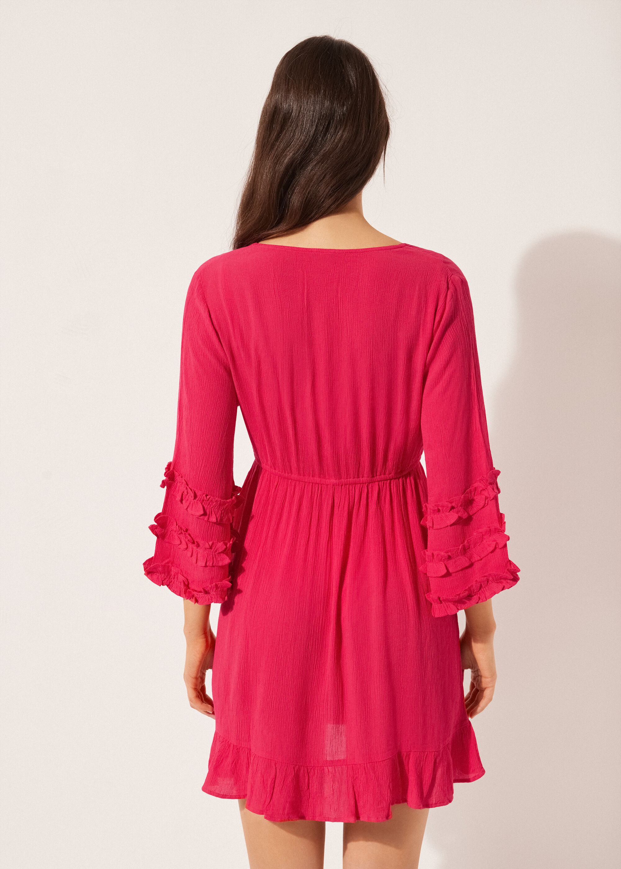 V-neck Dress with Ruffles