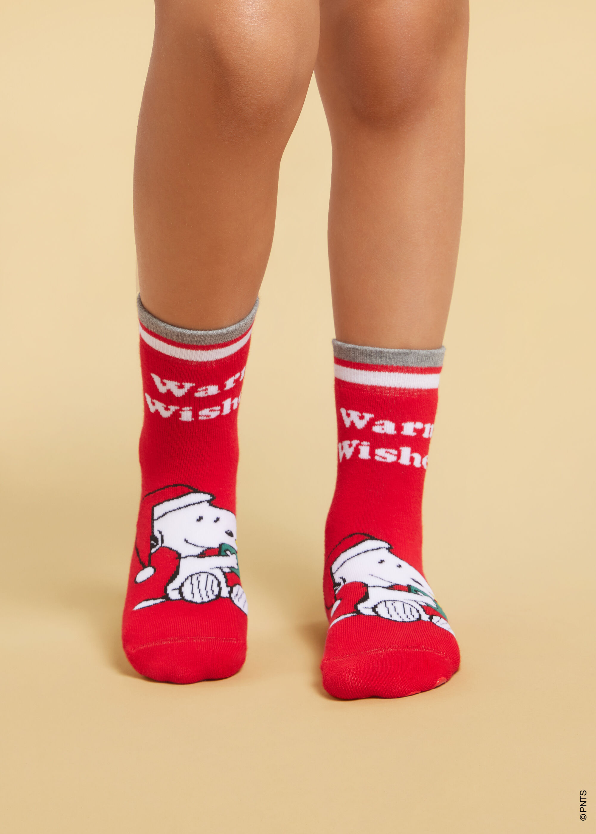 Antirutsch-Socken mit weihnachtlichem Snoopy-Motiv für Kinder