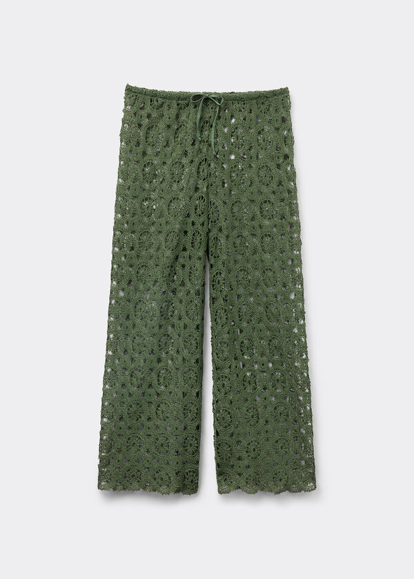 Geometric Crochet Palazzo Trousers