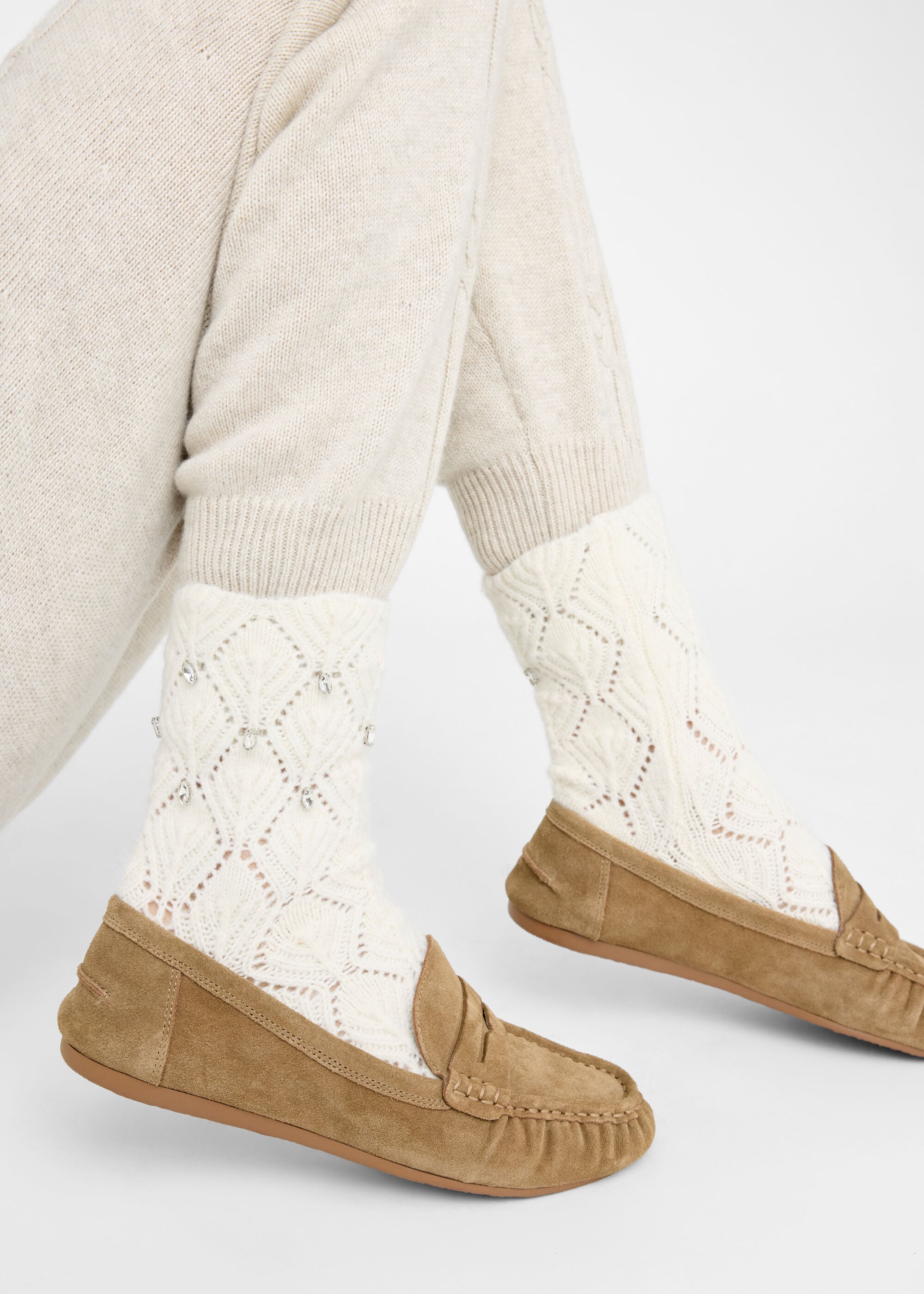 Socken mit Schmucksteinen