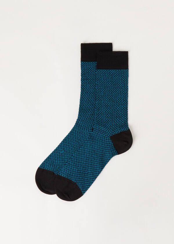 Men’s Herringbone Pattern Short Socks