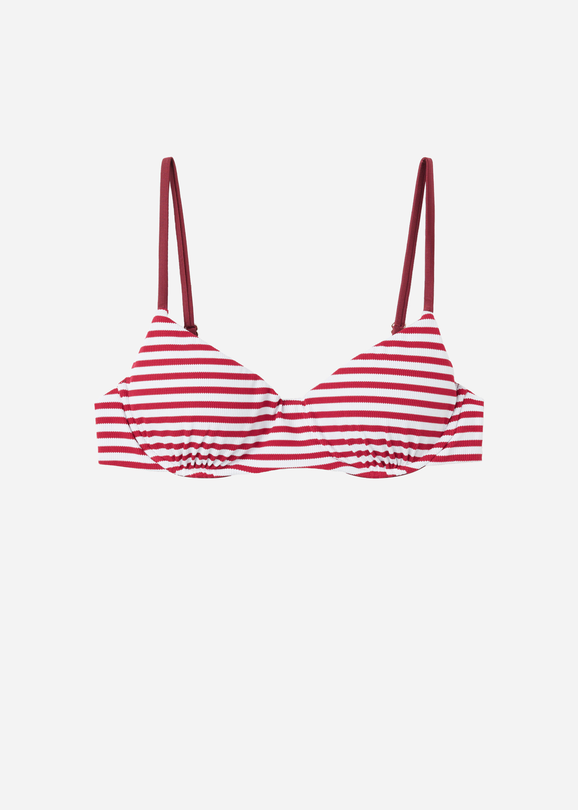 Brassiere Bikini Top with Removable Padding Nautical Stripes
