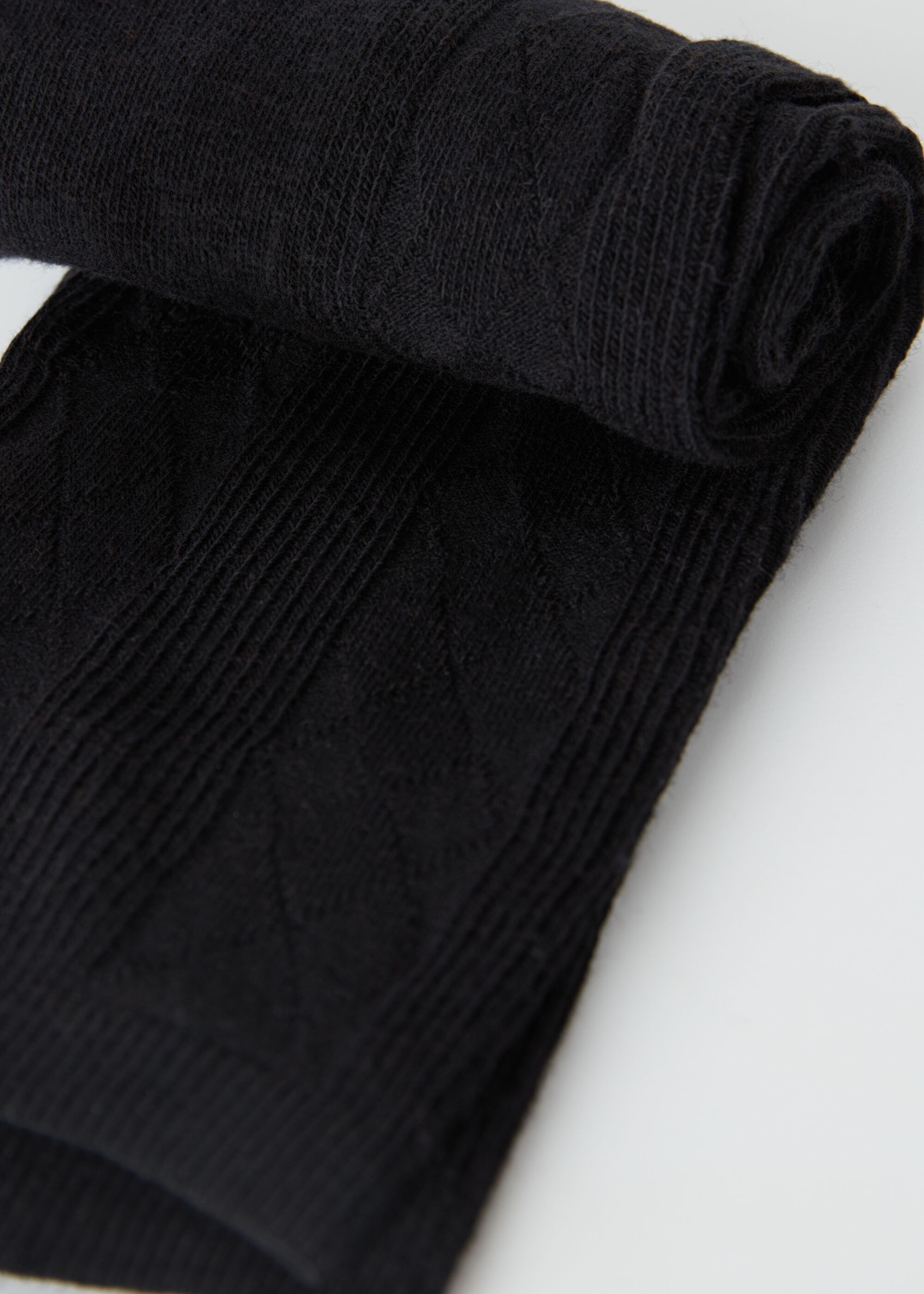 Diamond-Pattern Wool Short Socks