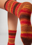 Pale Striped Wool Short Socks
