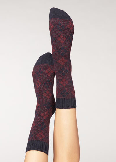 Short Socks with Cashmere and Glitter