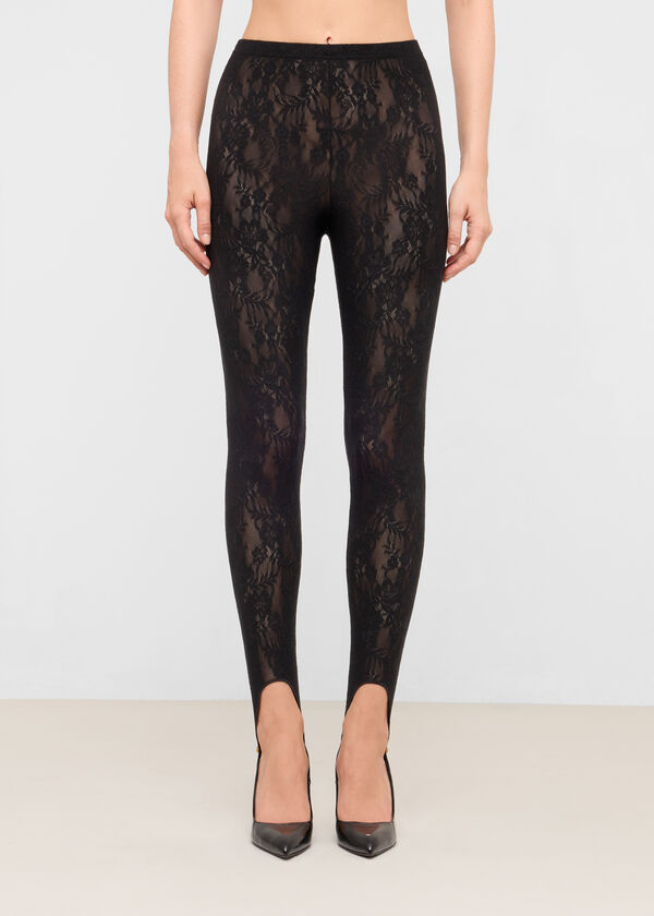 Lace Leggings with Stirrups